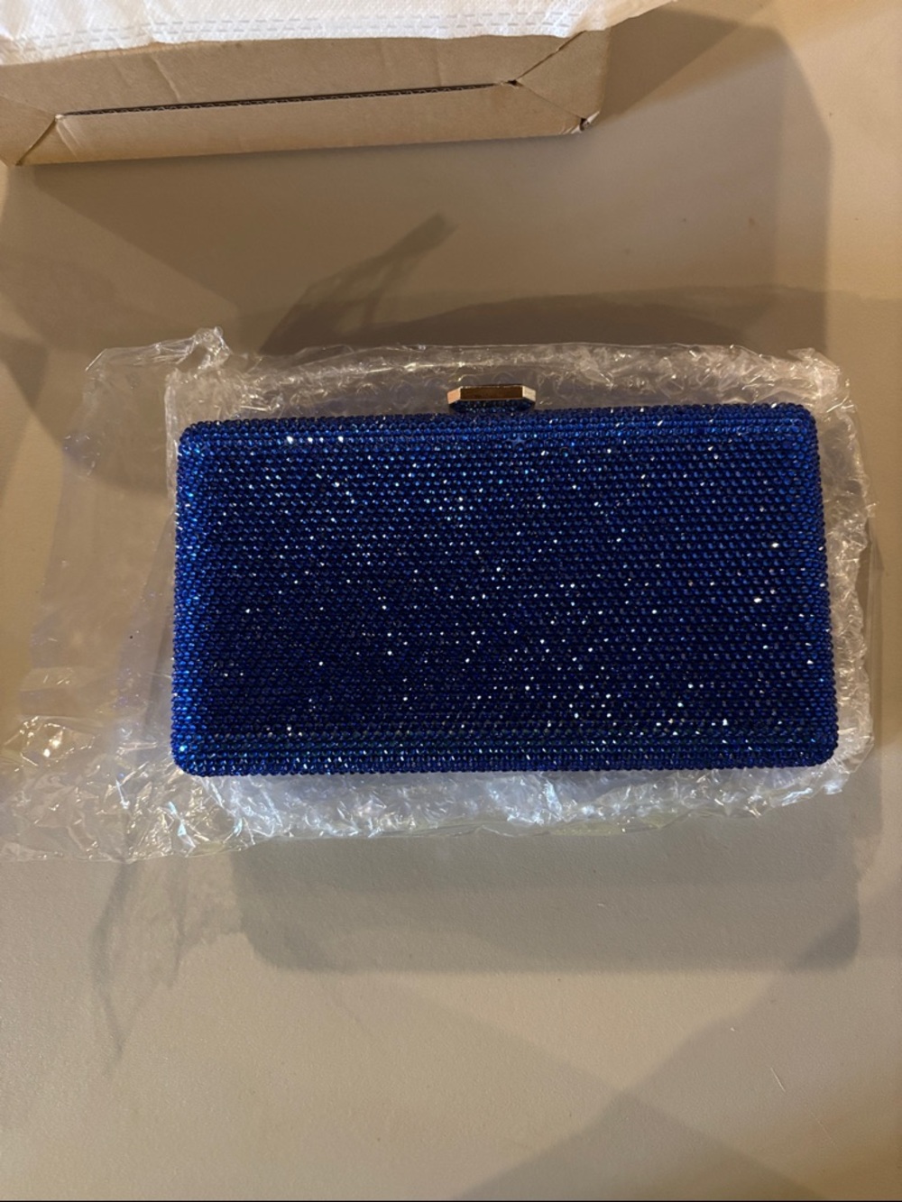 Sparkling Royal Blue Crystal Evening Clutch